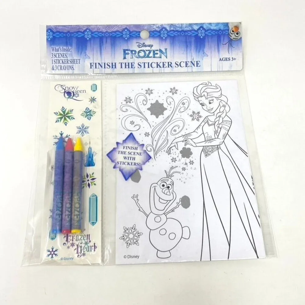 Disney 2 Pack Frozen/ Cars Finish The Sticker Scene Ages 3+ Road Trips Activity